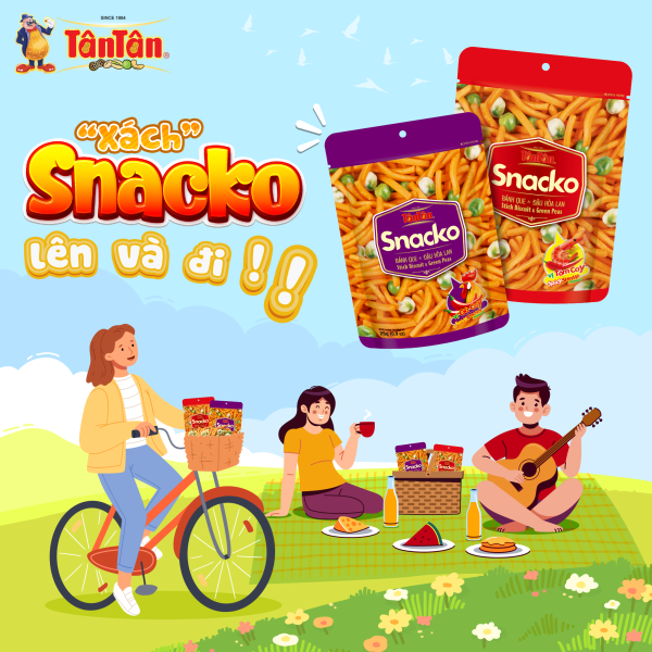 Bánh que và Đậu Hòa Lan vị gà cay, tôm cay Tân Tân - Xâu 11 gói 20g - Hình ảnh 3