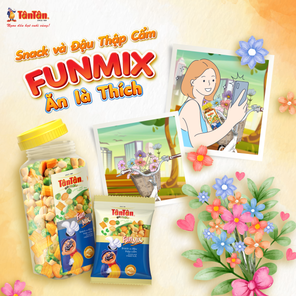Snack & đậu thập cẩm Funmix Tân Tân - Thùng 60 gói (50gr) - Hình ảnh 3