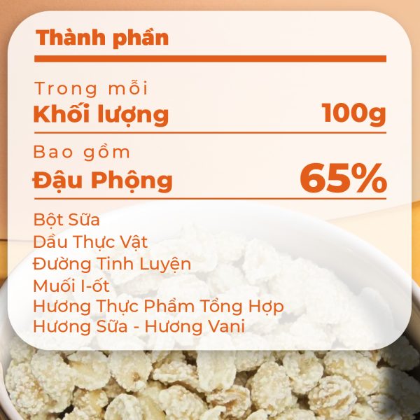 Đậu phộng Amero vị sữa Tân Tân - 100g/gói - Hình ảnh 3